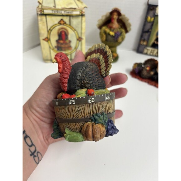 4 Piece Thanksgiving Lot Kitchen Timer Hanging Trivet Figurines - Picture 5 of 11